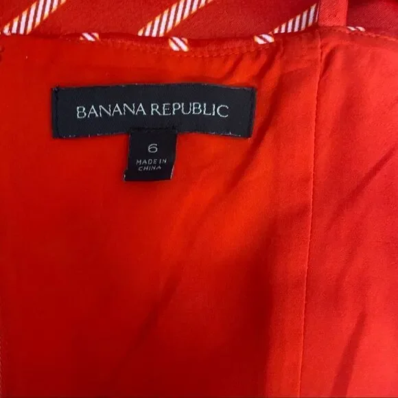 Banana Republic Red Stripe Spaghetti Strap Dress Size 6 - Picture 5 of 6